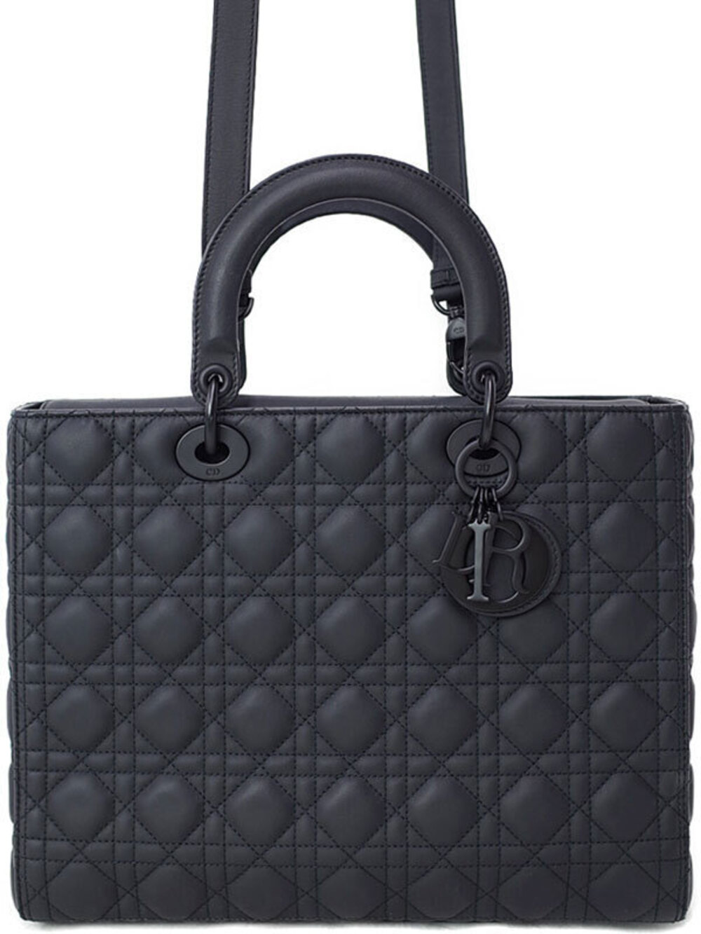 Christian Dior Ultramatte Cannage Lady Dior Bag matte black quilted